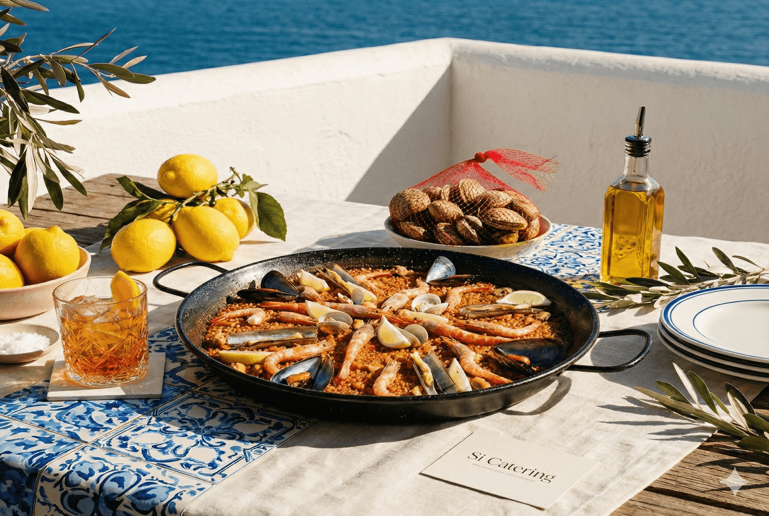 Seafood paella
